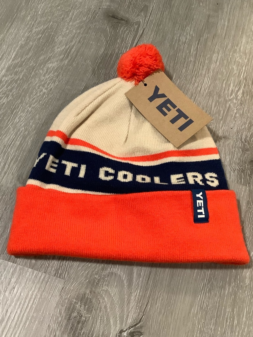 Yeti coolers orange Pom Pom beanie hat